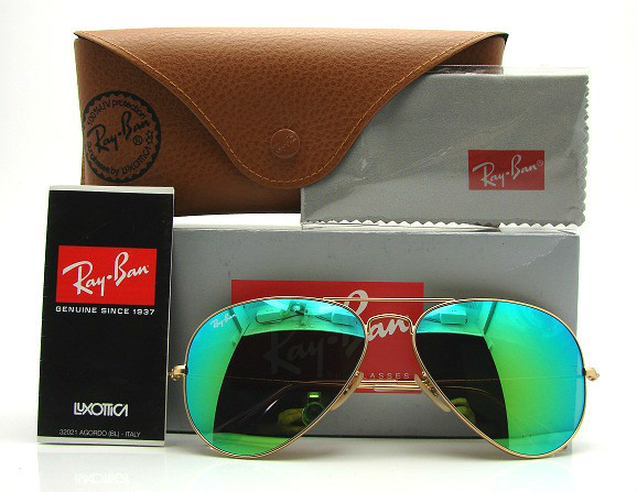 Ray-Ban Aviator RB3025 112/19 Crystal Green Mirror-MADE IN ITALY ͧ  100 %  ͧ 100 % 

