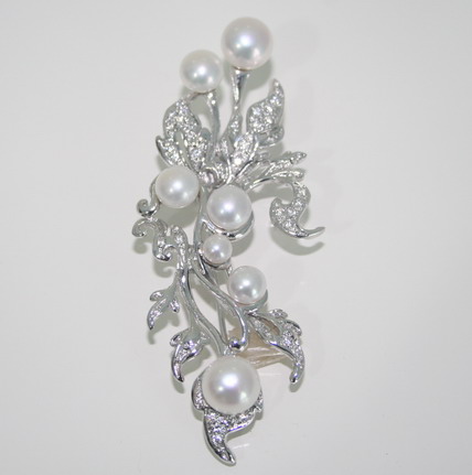 B06-Brooch ͹Сͺ Silver925 , Fresh Water Pearls , CZ