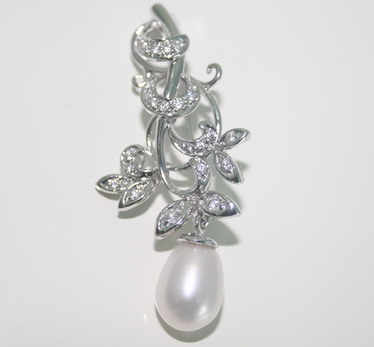 B011-Brooch ͹Сͺ Silver925 , Fresh Water Pearls , CZ